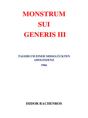 cover image of MONSTRUM SUI GENERIS III
